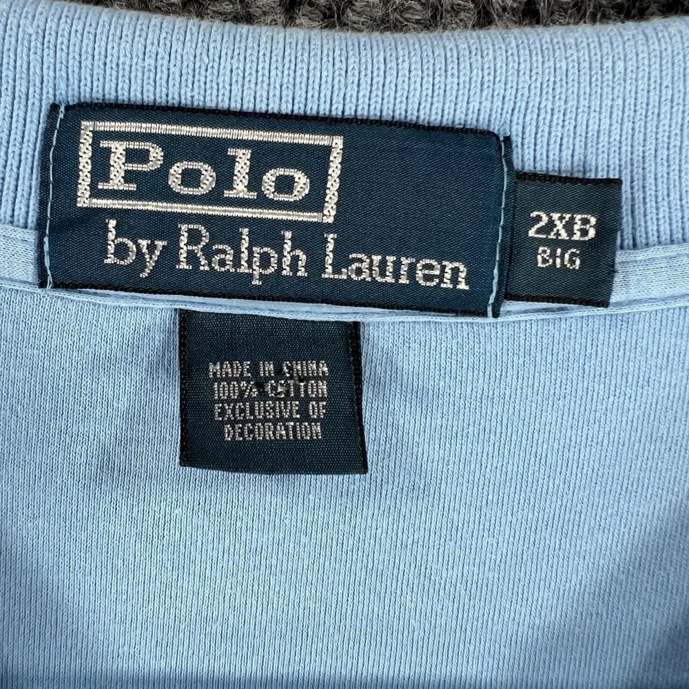Polo Ralph Lauren Shirt Mens 2XB Big Blue Short Sleeve Casual Golf Outdoor Light